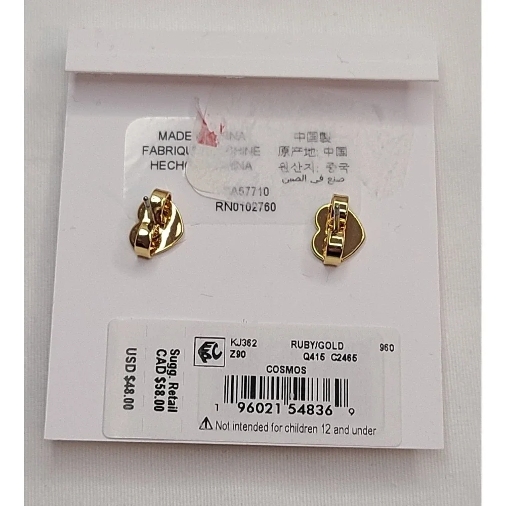 Kate Spade New York Star Stud‎ Earrings Pink Cubic Zirconia Gold Tone